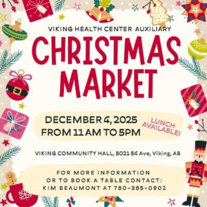 Viking Health Center Auxiliary Christmas Market Poster 2025